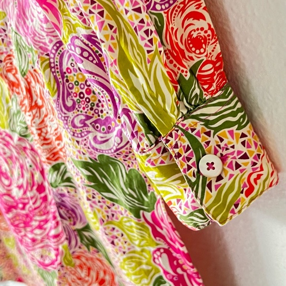 Brooks Brothers Liberty Arts Print and Green Floral Print Tunic Size Medium - Picture 5 of 12